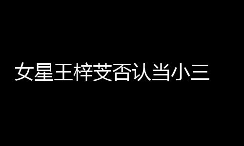 小三谅解王梓芠否配 原书是女星认当假的